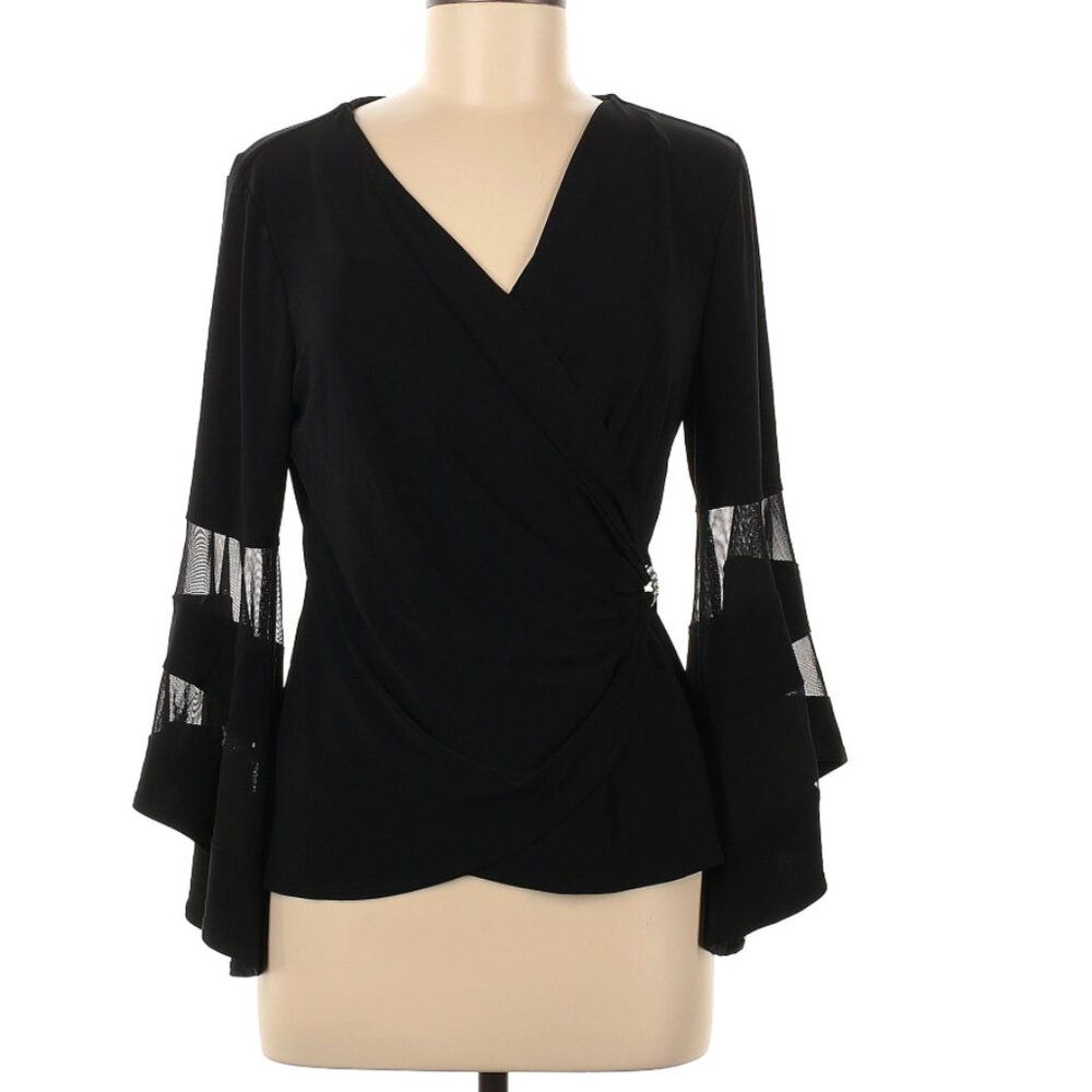 R&M Richards Long Sleeve Blouse with Rhinestone